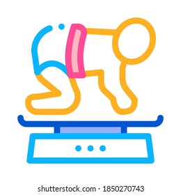 newborn weight measurement icon vector. newborn weight measurement sign. color symbol illustration