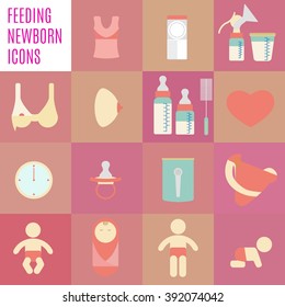 Icono vectorial recién nacido y amamantado para aplicaciones web y móviles.Pictograma, elemento infográfico.