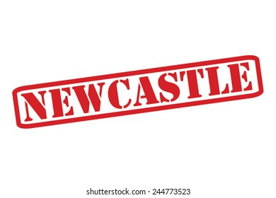 NEWCASTLE Red Rubber Stamp Vector over a white background.