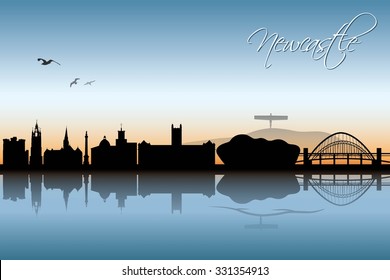 Newcastle skyline - vector illustration