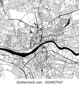 Newcastle upon Tyne downtown Map with many details for various usecases. This map of Newcastle upon Tyne contains typical landmarks with room for additional information.