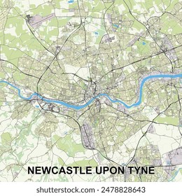 Newcastle upon Tyne, United Kingdom map poster art