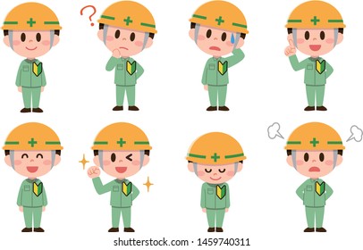 Newcomer construction site worker set (male)