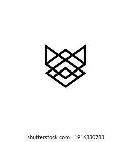 newest abstract fox head logo