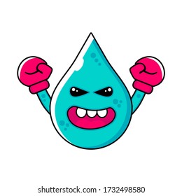 newest cute cartoon monster blue waterdrop shaped icon for logo, banner, etc.