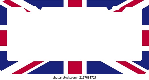 Inglaterra más reciente, marco de la placa de la matrícula deportiva de la bandera del Reino Unido (Inglaterra, Reino Unido Bandera Sport)