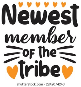 Newest member of the tribe Funny Mermaid shirt print template, Mermaid birthday boys and girls shirt design, Mermaid typography t-shirt design
