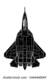 The Newest Russian jet fighter aircraft. Vector draw