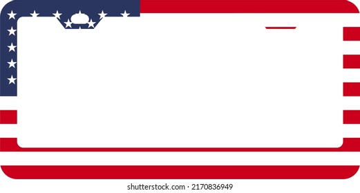 Newest United State of America Flag Sport License Plate Frame, Aluminum Alloy 3 Color United State of America Flag Racing License Plate Cover Holder. (United State of America Flag Sport)