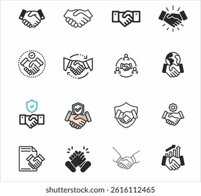 NEWEST VECTOR HANDSHAKE ICONS COLLECTION