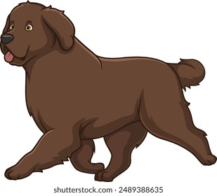 Neufundland Hund Laufende Vektorillustration