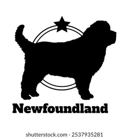 Newfoundland dog silhouette,  dog, dog breeds, logo, vector, silhouette, logo design, animal, illustration, icon, sign, design, black,  symbol, pet