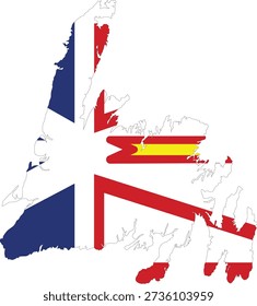 Newfoundland Island Flag Map Design