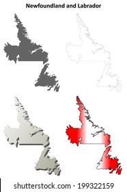 Newfoundland And Labrador Blank Outline Map Set - Vector Version