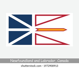 Newfoundland and Labrador Canada Flag. Canadian Province Banner. Flag of NL, CA. EPS Vector Illustration Cut File. 