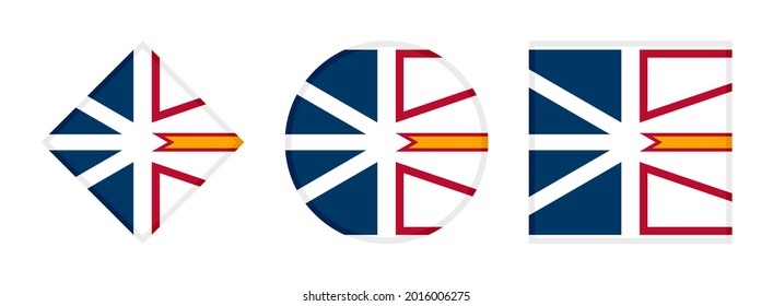 newfoundland and labrador flag icon set. isolated on white background