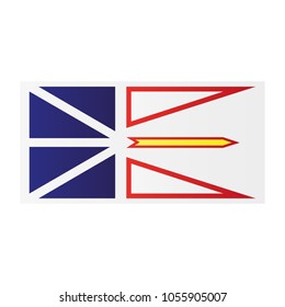 Newfoundland and Labrador flag on white background texture. Vector illustration state symbol.