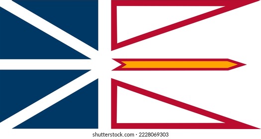 Newfoundland and Labrador flag vector illustration isolated. Canada province flag symbol.