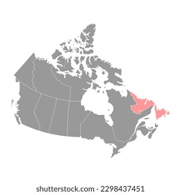 Newfoundland and Labrador map, province of Canada. Vector illustration.