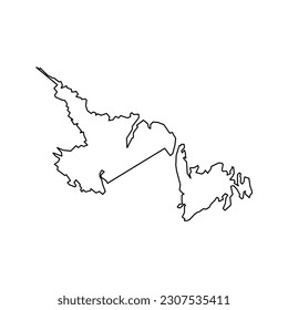 Newfoundland and Labrador map, province of Canada. Vector illustration.