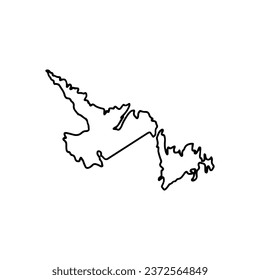 Skizze für Neufundland und Labrador. Provinzen und Territorien Kanadas. Vektorplan mit Umriss.