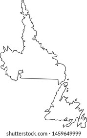 Newfoundland and Labrador state map in Canada