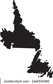 Newfoundland and Labrador state map in Canada