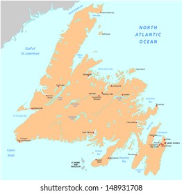 Newfoundland Map Canada