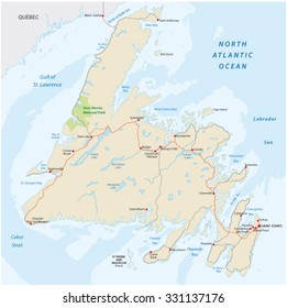 Newfoundland Road Map