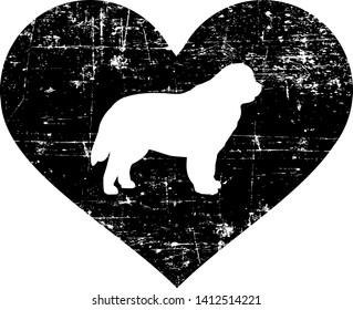 Newfoundland silhouette in black heart