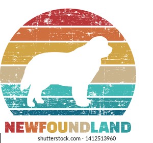 Newfoundland silhouette vintage and retro