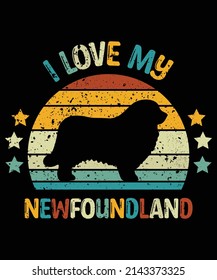 Newfoundland silhouette vintage and retro t-shirt design svg