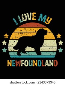 Newfoundland silhouette vintage and retro t-shirt design svg