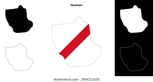 Newham blank outline map set