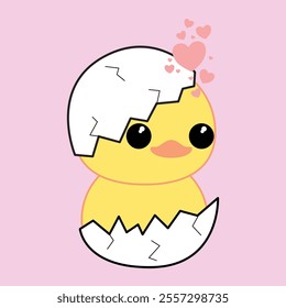 Newly appeared little chicks can be used for t-shirt design, wallpaper design, fabric design, icon, logo and many more