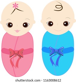 Newly Born Babies Illustrations