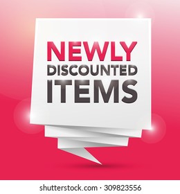 NEWLY DISCOUNTED ITEMS, poster design element