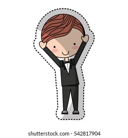 Newly married man character vector illustration design