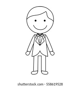 Newly married man character vector illustration design