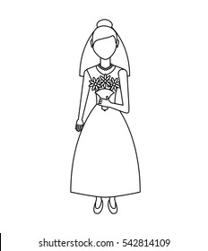 Newly married woman character vector illustration design