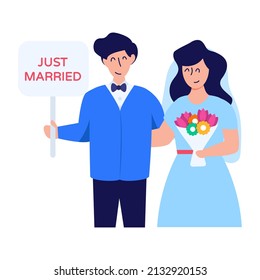 Newlywed flat icon is easy to use and download 

