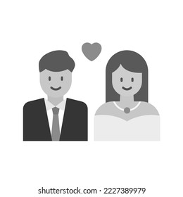 Imagen vectorial de icono recién casada. También se puede usar para Fitness físico. Adecuado para aplicaciones móviles, aplicaciones web y medios impresos.