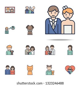 newlyweds cartoon icon. Family icons universal set for web and mobile