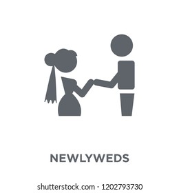 Newlyweds icon. Newlyweds design concept from Wedding and love collection. Simple element vector illustration on white background.