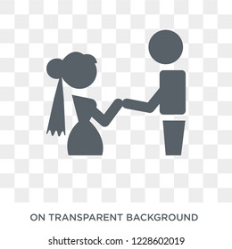 Newlyweds icon. Newlyweds design concept from Wedding and love collection. Simple element vector illustration on transparent background.