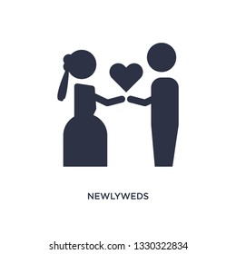 newlyweds icon. Simple element illustration from birthday party and wedding concept. newlyweds editable symbol design on white background. Can be use for web and mobile.