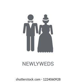 Newlyweds icon. Trendy Newlyweds logo concept on white background from Birthday party and wedding collection. Suitable for use on web apps, mobile apps and print media.
