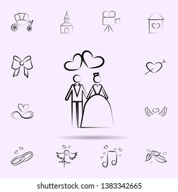 Newlyweds icon. Universal set of wedding for website design and development, app development