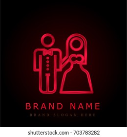 Newlyweds red chromium metallic logo