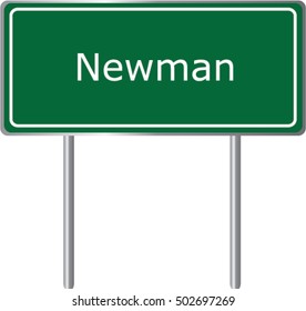 Newman , Illinois , road sign green vector illustration, road table, USA city